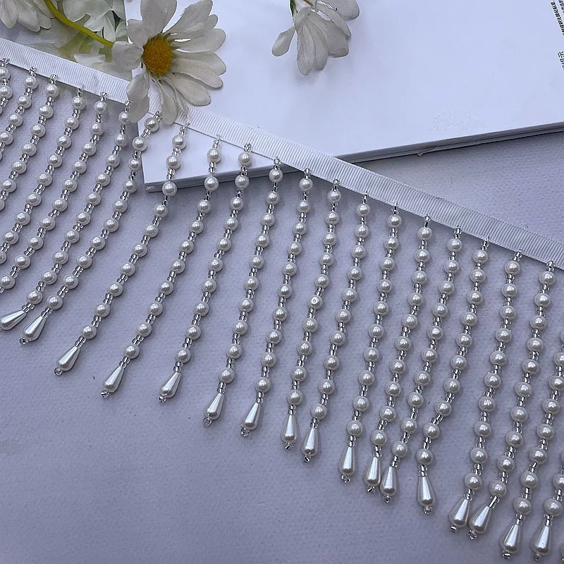 10 size/roll handmade beaded imitation pearl tassel hanging beads DIY Hanfu  lace accessories - AliExpress