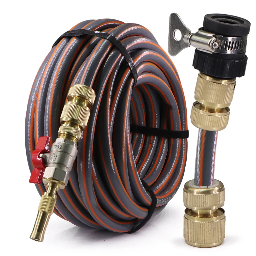 1/2" Garden Water Gun PVC Hose Kit w/ Quick Connector Adjustable Brass Sprinkler Outdoor Garden Irrigation Watering Car Washing