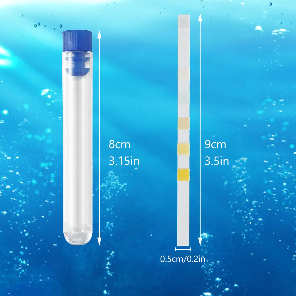 100/200Pcs Aquarium Test Strips Multi-in-1 pH Test Strips Kit Freshwater Saltwater Aquarium Water Papers Pond Fish Tank