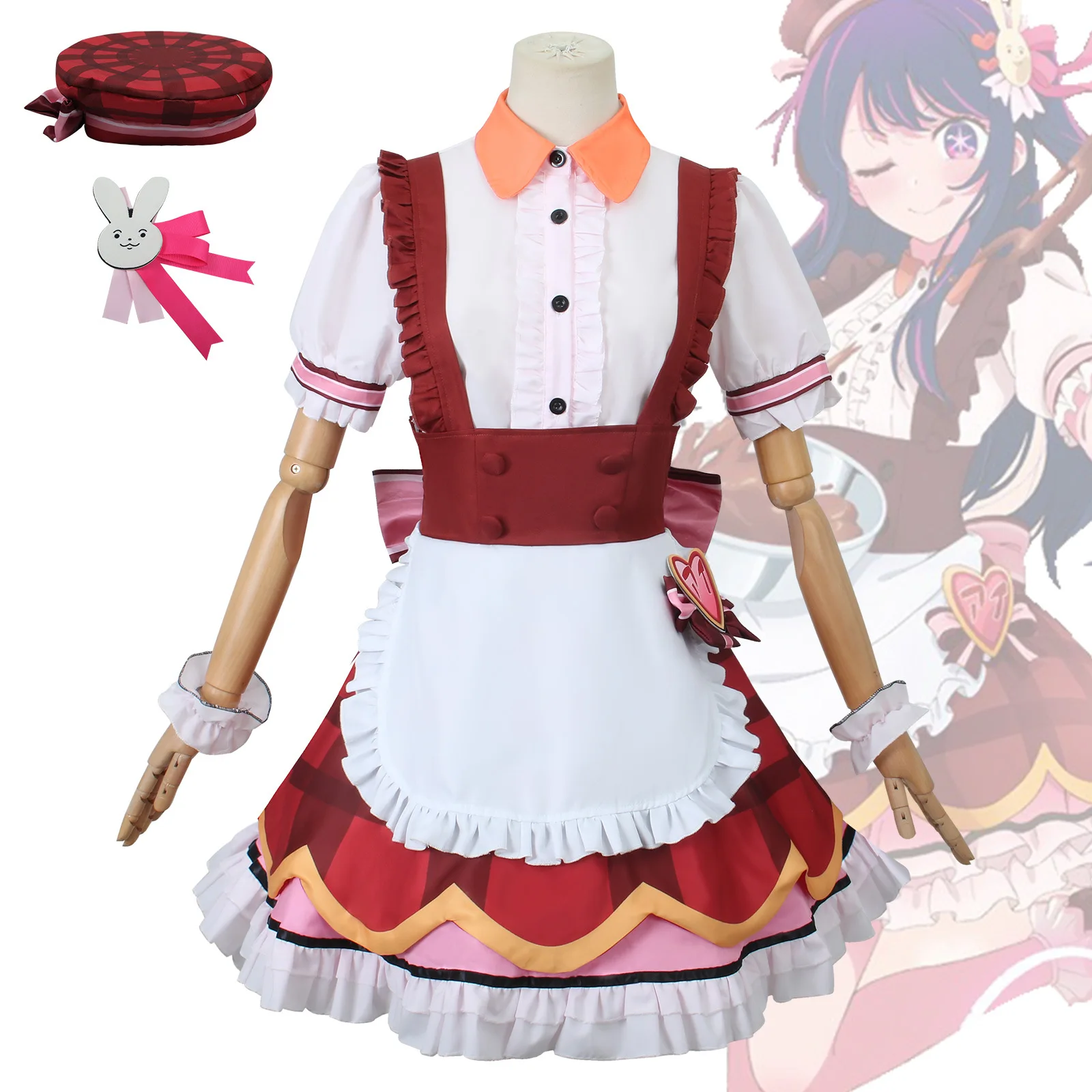 

Hoshino Ai Cosplay Maid Costume Anime Oshi no Ko Cosplay Costume Lolita Maid Dress Outfit Apron Uniform Halloween Party Clothes