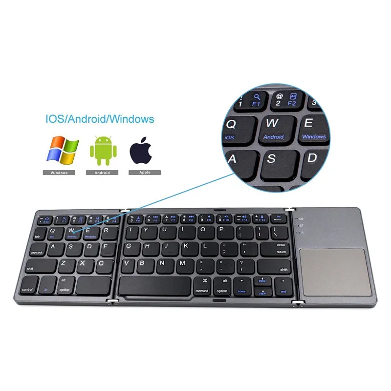 Teclado plegable con Bluetooth y panel táctil, portátil, ultrafino,  inalámbrico, para teléfono móvil y tableta, novedad de 2024 - AliExpress