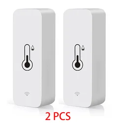 Smart WiFi Temperature & Humidity Sensor with App Control & Voice Assistant Integration (2PCS)