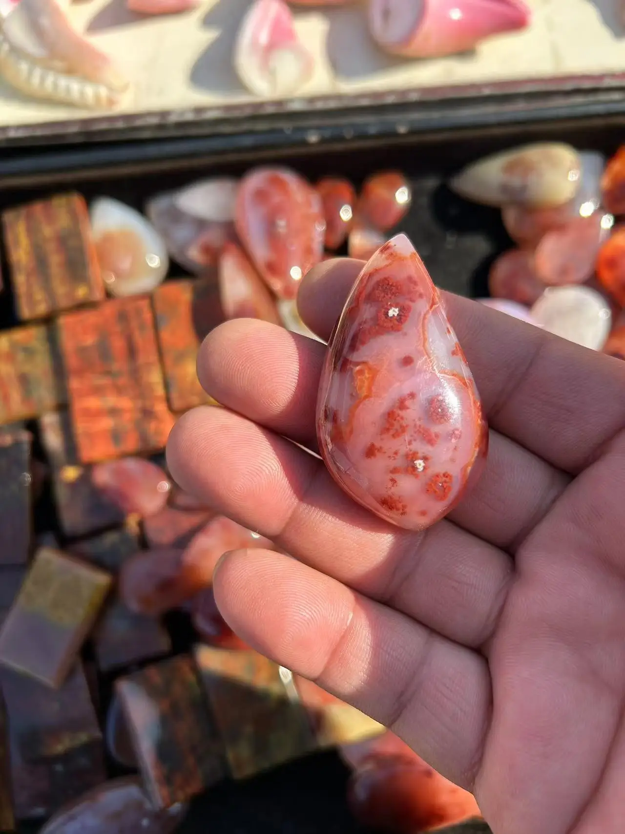 Natural Vermilion Crystal Pendant Water Drop Shape Men's And Women's Anti-Evil Decorative Play Collection Exquisite Shape