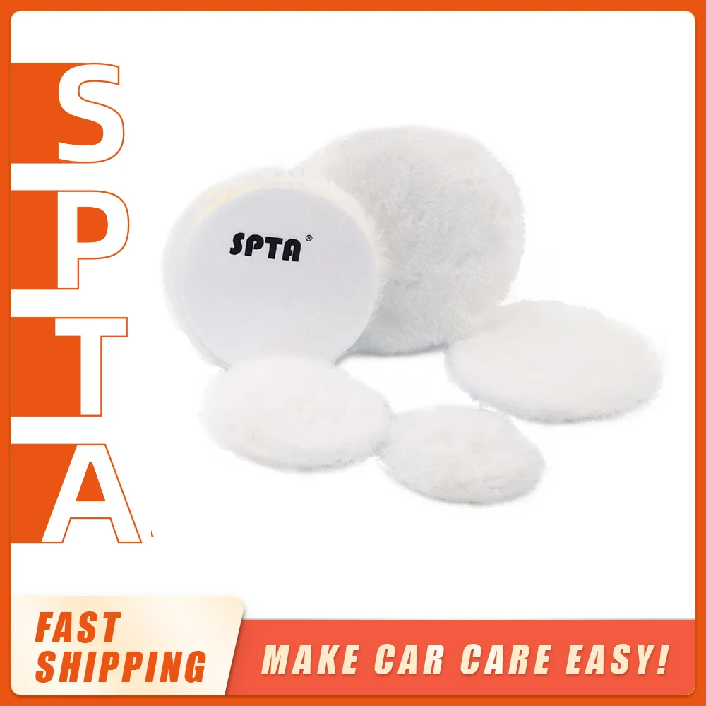 

(Bulk Sales) SPTA 2''/3"/4"/5"/6/7'' Wool Polishing Pads Buffing Pads Polisher Pads For RO/DA/GA Car Buffer Polisher