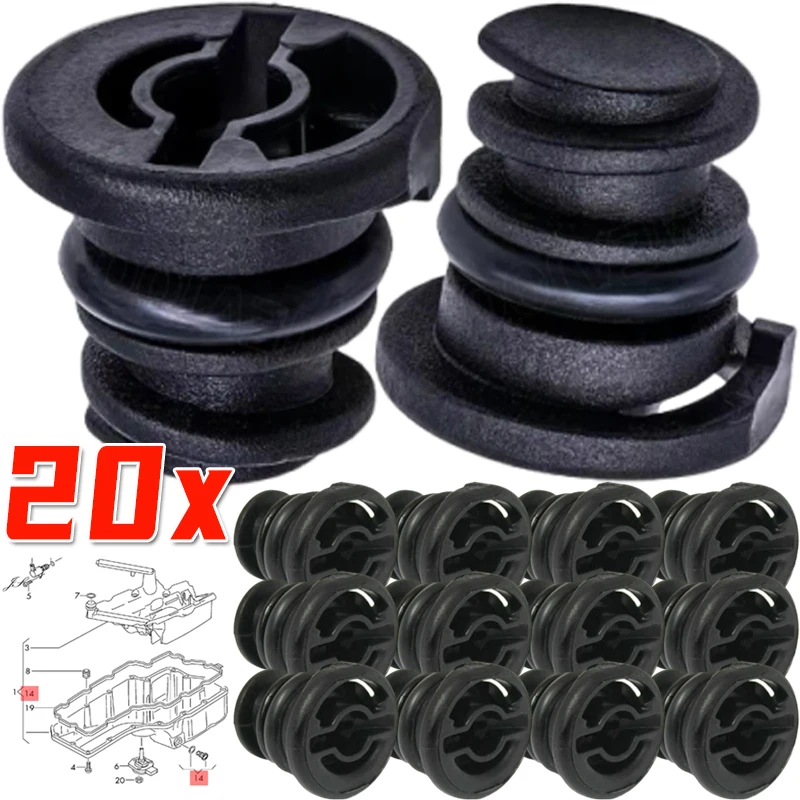 Black Engine Oil Drain Plug Screw Cap Sump Pan Nut Bolt – 10/20pcs