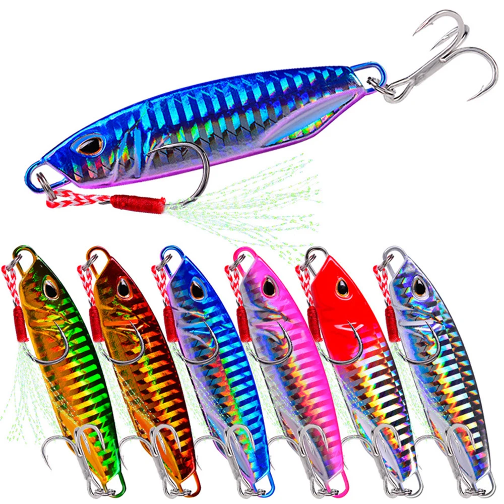 

10PCS Fishing Lure Metal Jigs Saltwater Lures 10g 20g 30g 40g 50g Sinking Casting Bait Isca Artificial Vertical Jigging Lures