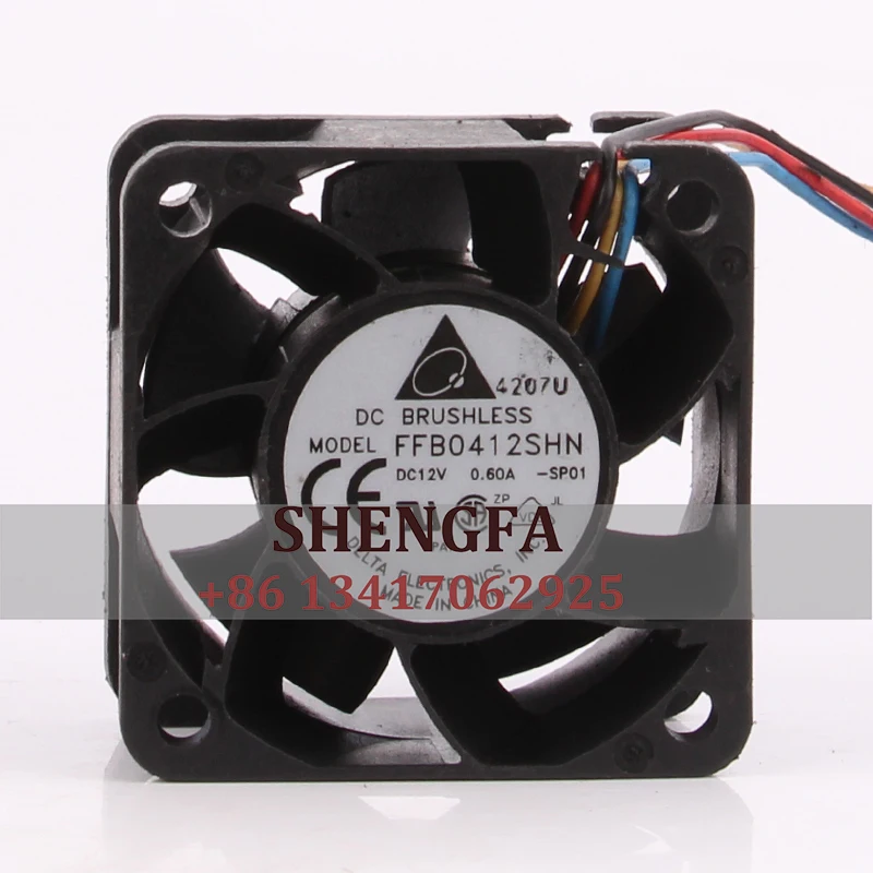 

Delta FFB0412SHN 4028 40X40X20mm 12V DC 24CFM 13000RPM Lead Wires Double Ball Bearing Inverter Axial Cooling Fan