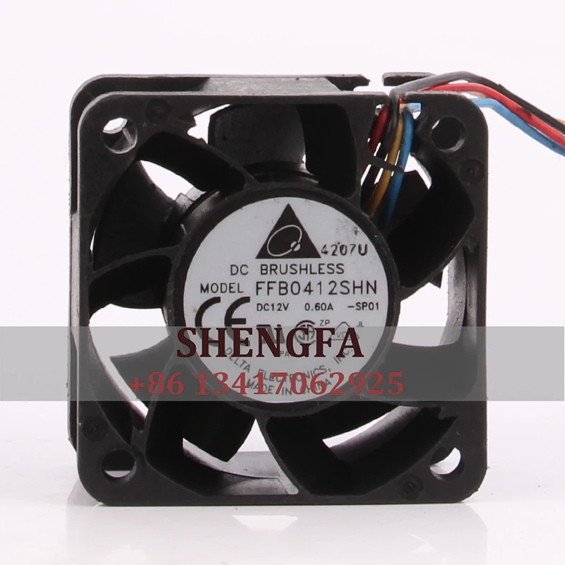

Delta Case Fan FFB0412SHN 40 X40 X28mm 12V 0.60A 4028 Dual Ball Bearing High Airflow Cooling Fan