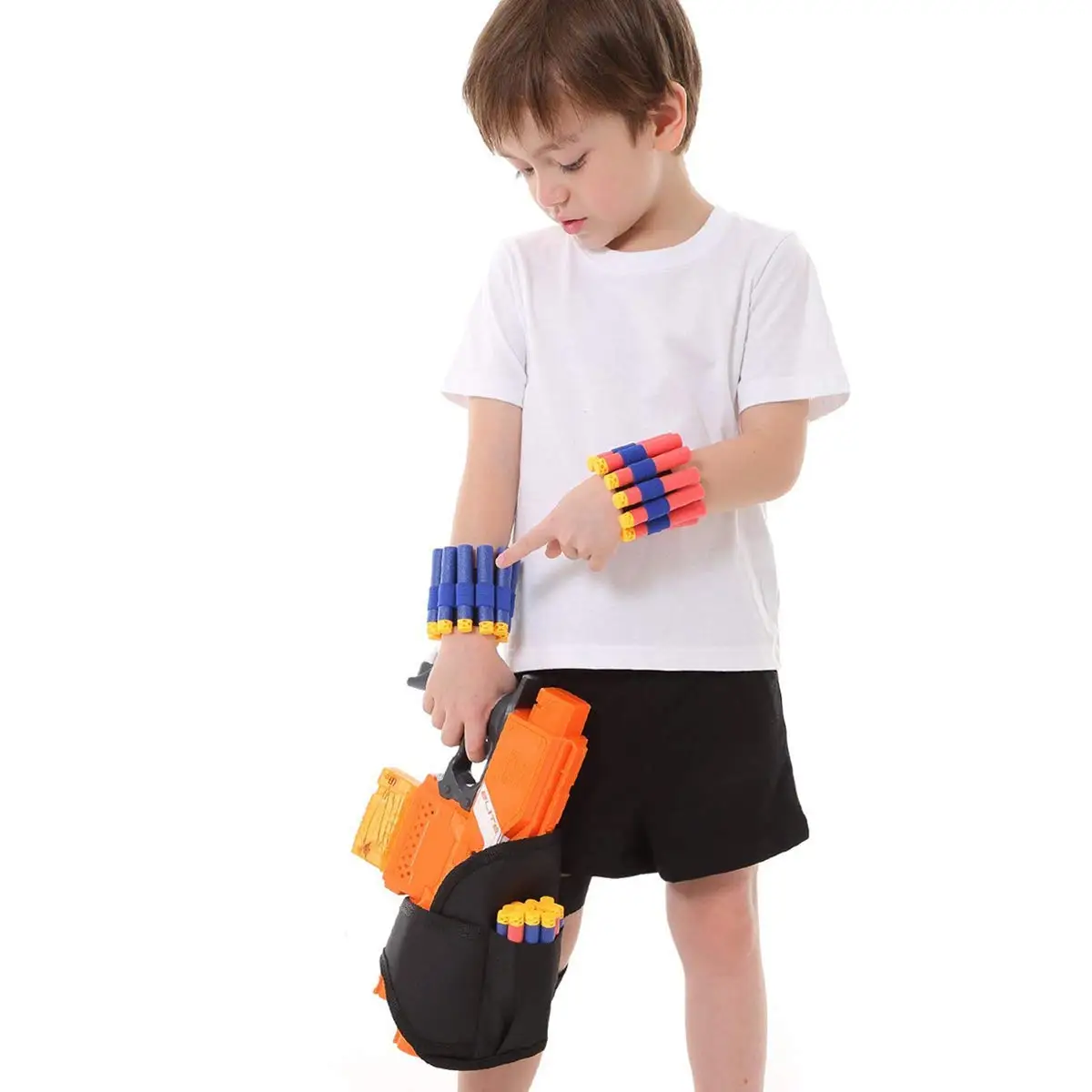 10 Pieces Toy Gun Accessories EVA Soft Bullets Gun Wrist Belt Band Strap Bandolier for Nerf N-Strike Elite Series Blasters 6