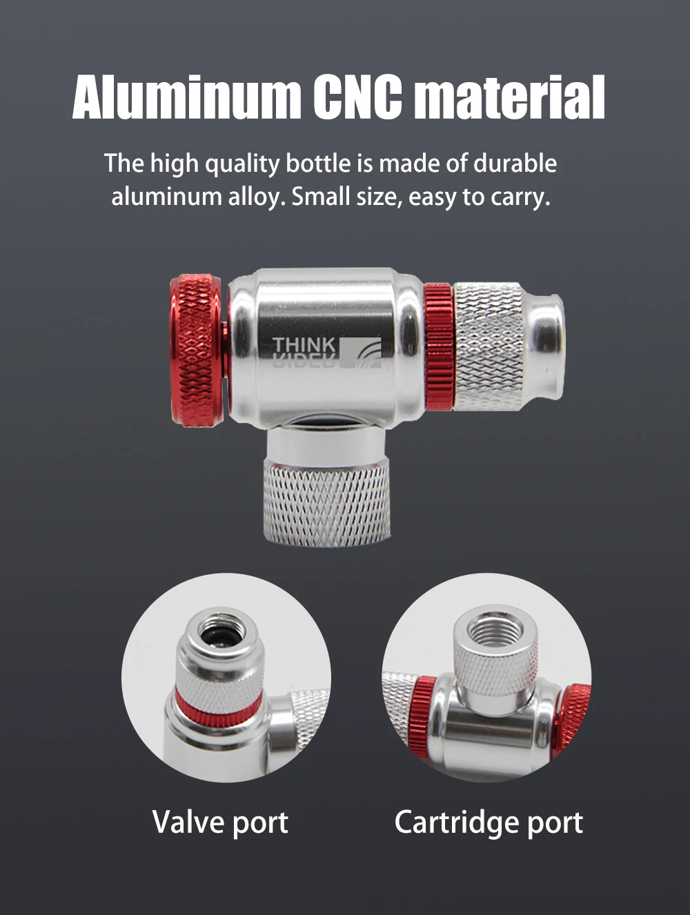 Description Picture 6 of itemThinkRider CO2 Pump For Bicycle Schrader Presta Adapter Bike Inflator Aluminum Tire Tube Mini Size MTB Pumps CO2 Cartridge