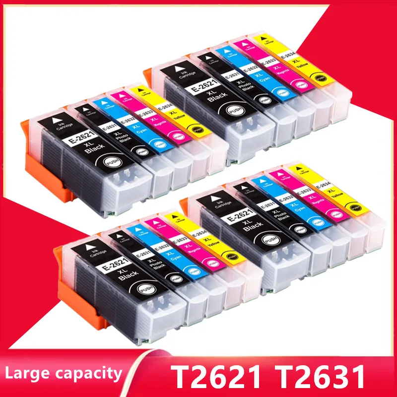 

Совместимый чернильный картридж T2621 T2631 T2634 26XL для принтера Epson XP510 XP520 XP600 XP605 XP610 XP615 XP620 XP625 XP700