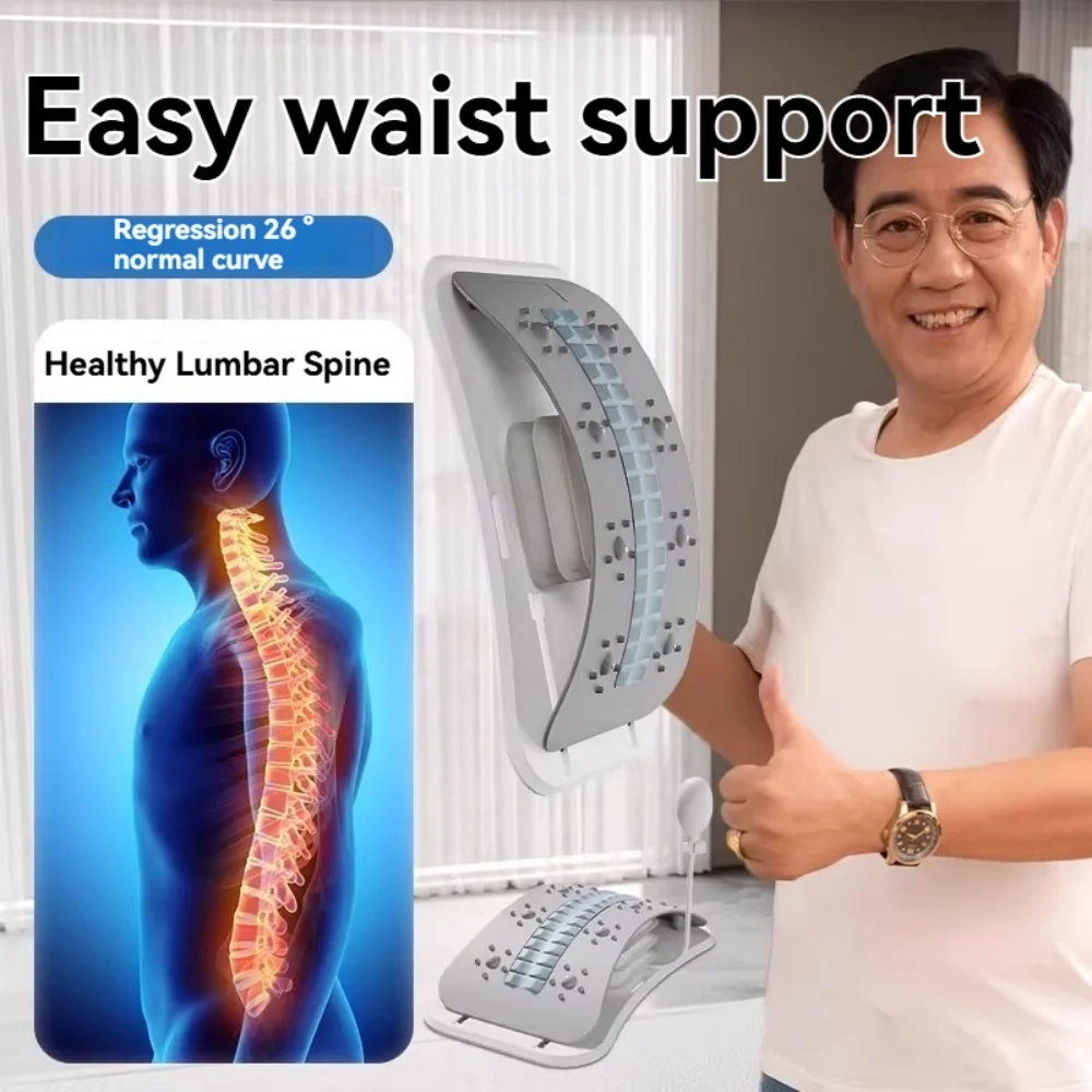 Foreverlily Adjustable Back Massager Airbag Waist Neck Support Massage Lumbar Cervical Muscle Relax Stretcher Posture Massager