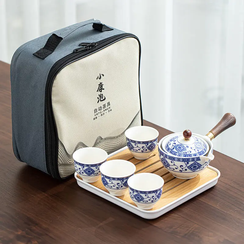 Chinese Tea Set Chinese Gongfu Tea Set Portable Teapot Maker Infuser Portable Cup Of 6 Porcelain