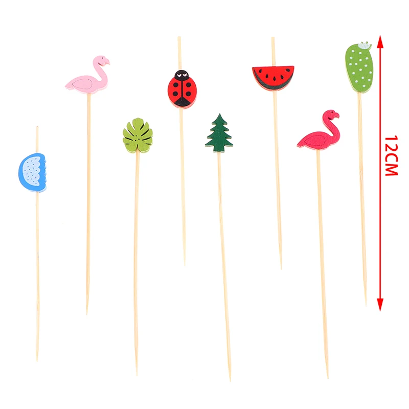 Bamboo Pick Buffet Cupcake Fruit Fork Party Dessert Salad Stick 100pcs12cm bamboo skewer food toothpick