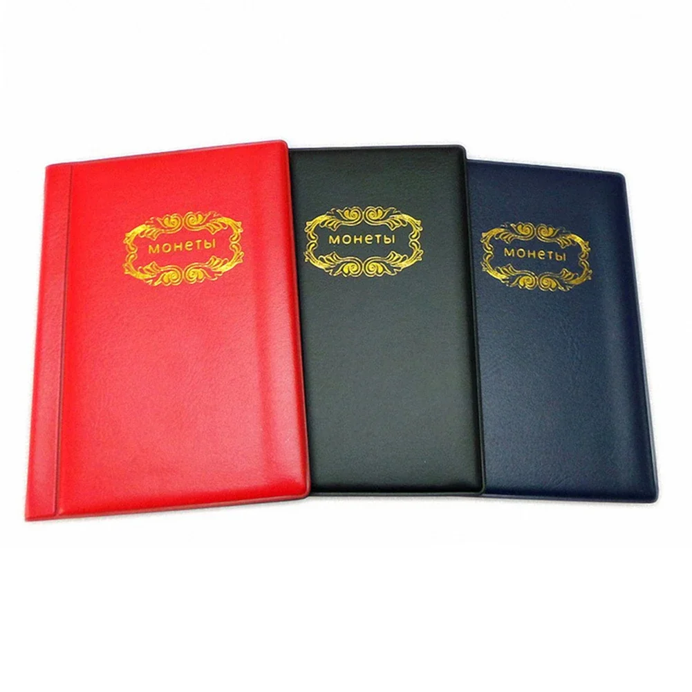 120 Grids PU Leather Album Coins 10 Pages Stamp Album Coin Display Book Commemorative Coin Badges Tokens Scrapbook