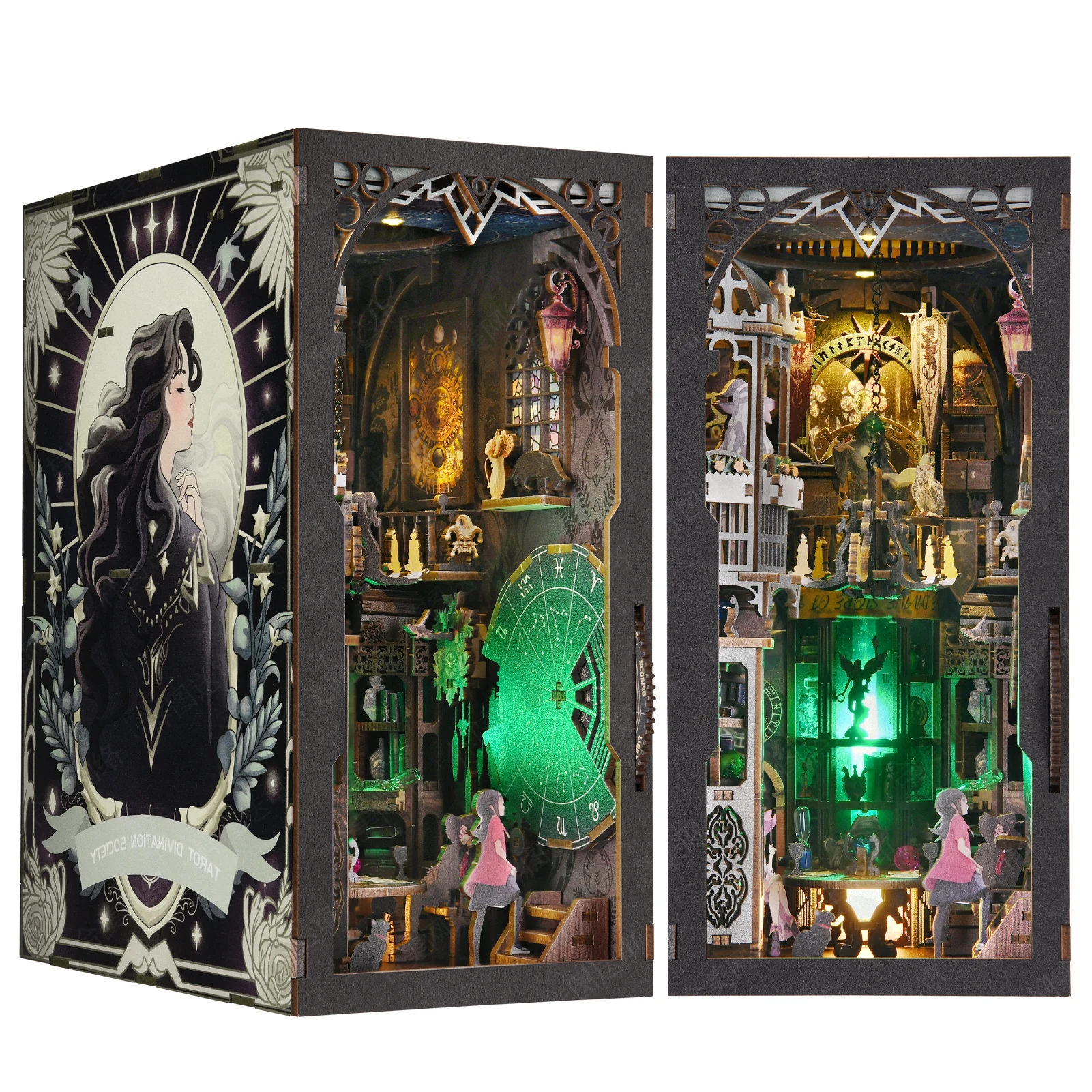 Набор «сделай сам» для кукольного домика Booknook, волшебная девушка, реалистичное воображение, культивирование, набор книжных ноуков, подставка для книг, 3D модель, 1 комплект