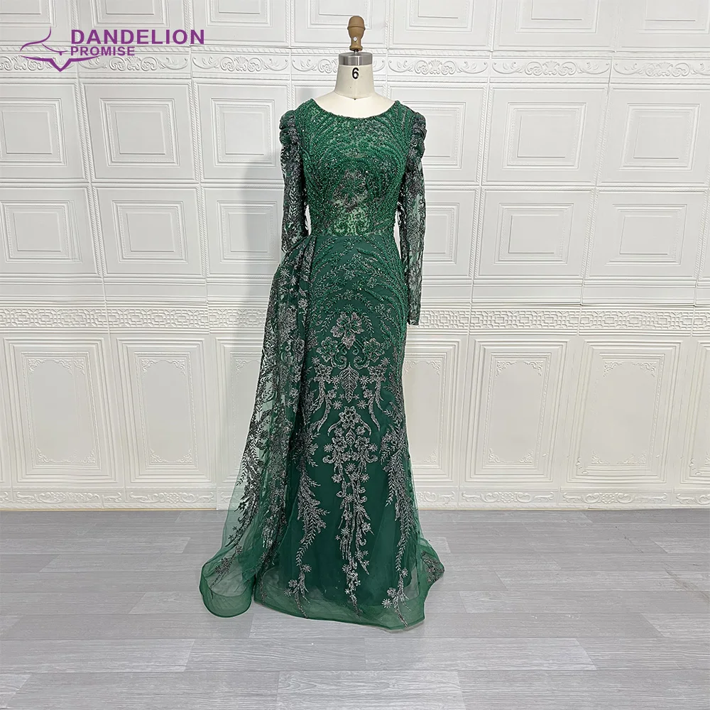 

Elegant Dubai Arabic Lace Evening Night Dress for Women 2022 Long Sleeves O Neck Mermaid Crystal Formal Wedding Prom Party Gowns