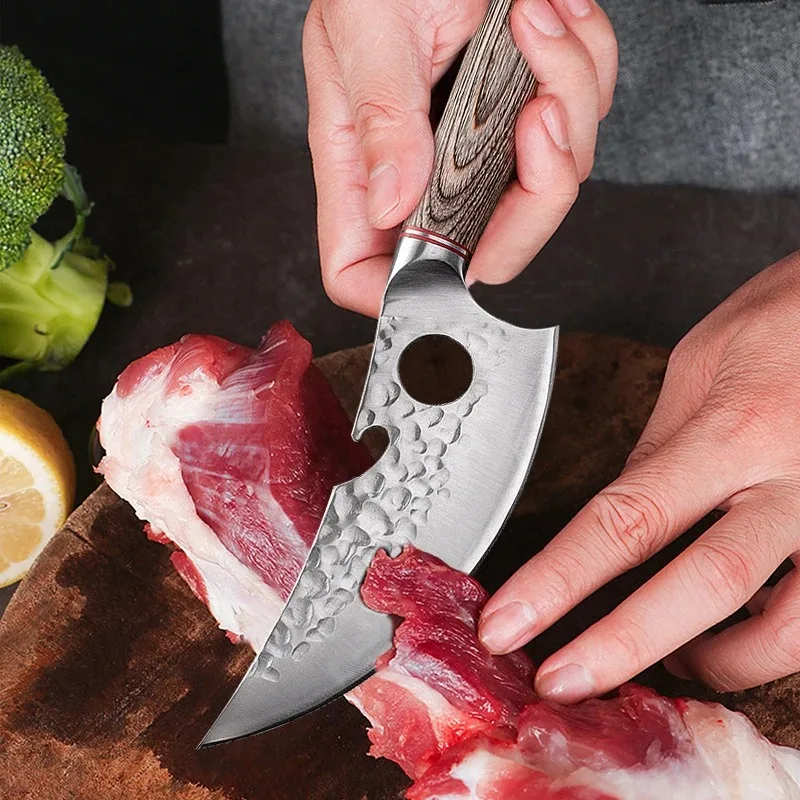 Forged Kitchen Chef Knife Stainless Steel Meat Fruit Boning Fishing Butcher Cleaver Knife Chicken Bone Scissors with Cover kitchen knife meat cleaver
