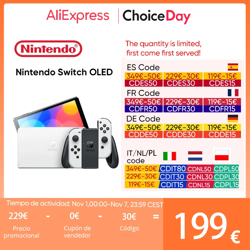 Nintendo Switch Model OLED z EU za $251.72 / ~1008zł