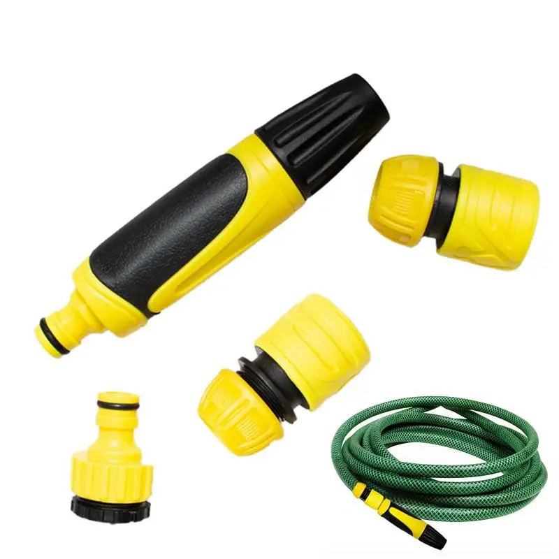 

Garden Hose Nozzle Water Hose Sprayer Poly Pressure Nozzle Multiple Modes And Nipple Connector For Wall Tire And Floor Cleaning