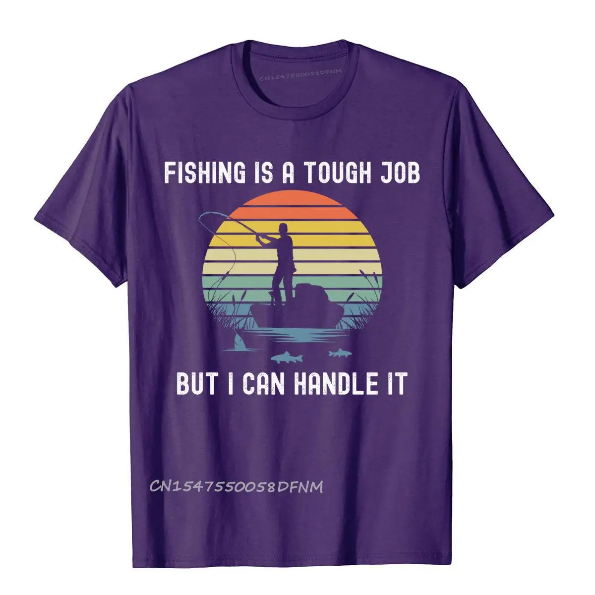 Cheap Mens T Shirt 8 fishing is a tough Party Top T-shirts Cotton Unique  pradopurple