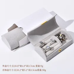 Compact Velvet Travel Jewelry Organizer - Elegant Storage for Rings and Earrings, Perfect Gift for Her (Light Gray)