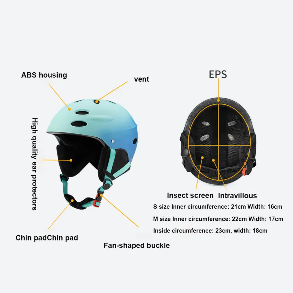 Winter Ski Helmet ABS+EPS Adjustable Sking Helmet Outdoor Sports Ski  Protective Cap Skateboard Snowboard Helmets for Women Men - AliExpress, image size:960x960