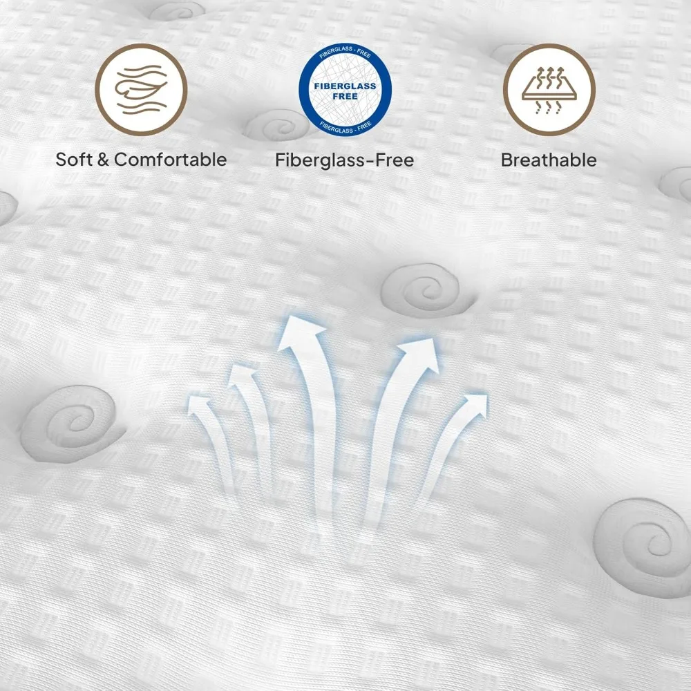 14 Inch Queen Mattress, 7-Zone Contouring Bed in a Box,Deep Sleep Medium Firm Hotel Collection Hybrid Mattress 6