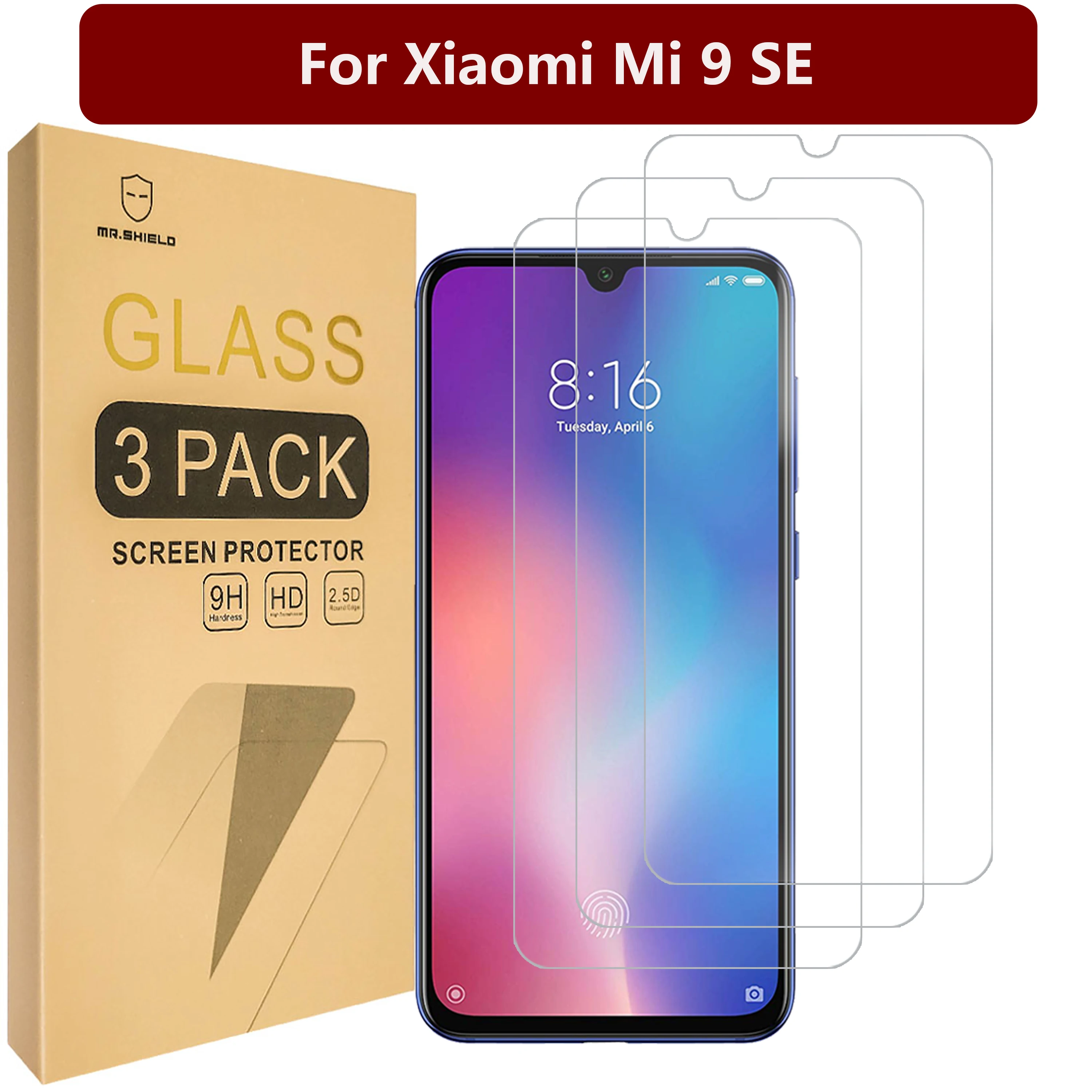 

Mr.Shield [3-Pack] Designed For Xiaomi Mi 9 SE [Tempered Glass] [Japan Glass with 9H Hardness] Screen Protector