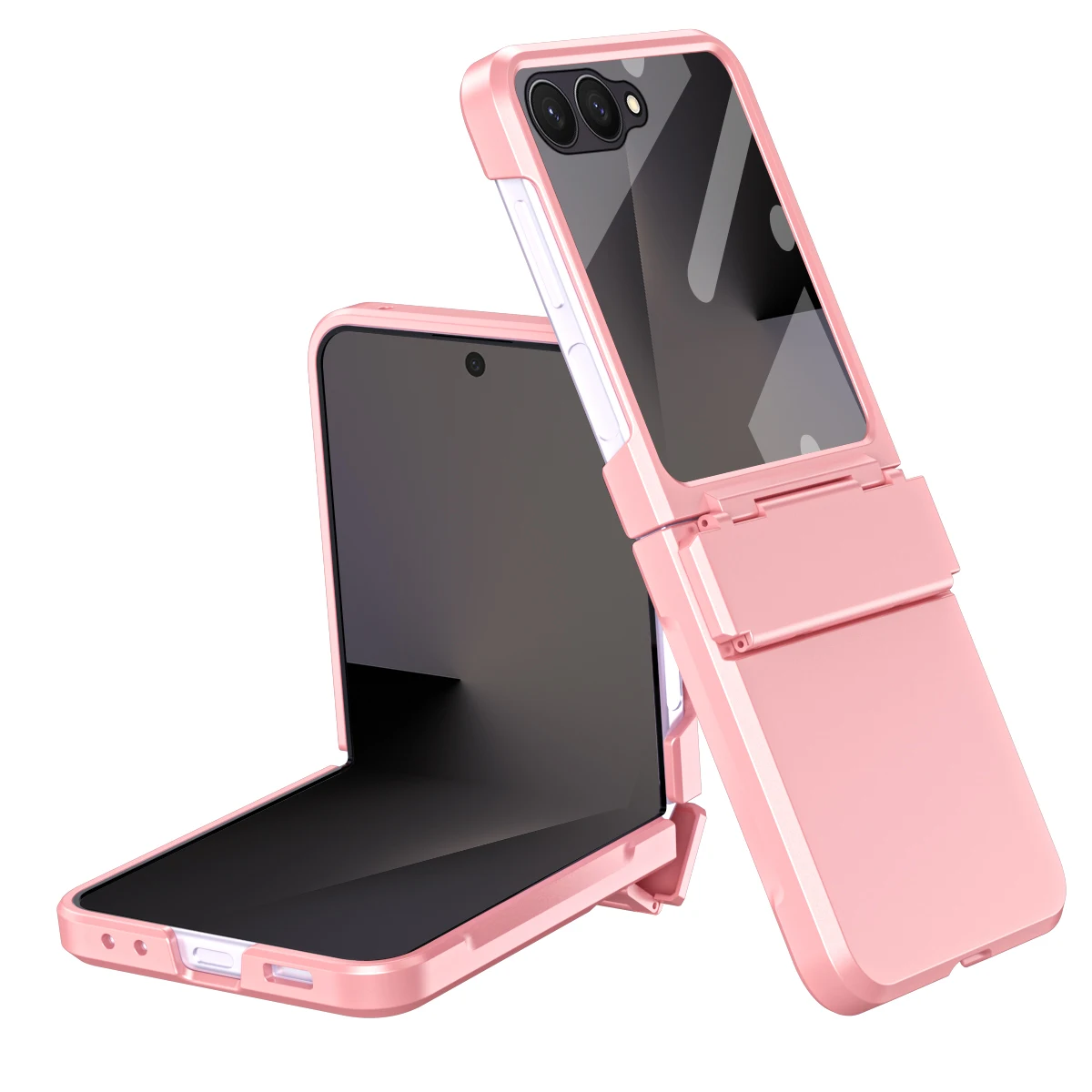 Luxury Matte Folding Hinge Shockproof Phone Case with Mirror Film