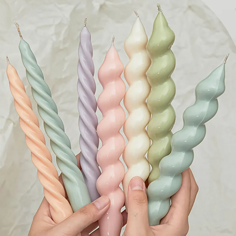 Long Spiral Scented Candle Silicone Mold For Candle Making Tool