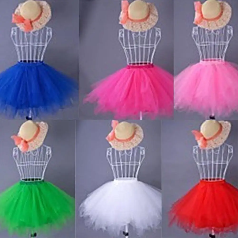 Tutu Skirt For Women A-line Big Swing Multi-layered High Elastic Waist Fluffy Gauze Dancing Performance Short Pleated Skirt 5