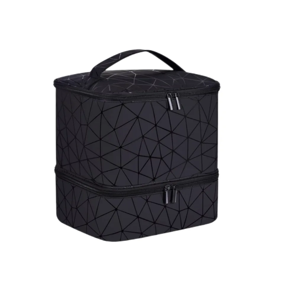30 Bottles Nail Polish Storage Bag Portable Cosmetic Large Handbag Organizer with Handle for Travel 2 Layer Essential Oil Bag storage bag makeup organizer cosmetic bag cosmetic storage bag toiletry bag makeup bag cosmetic case