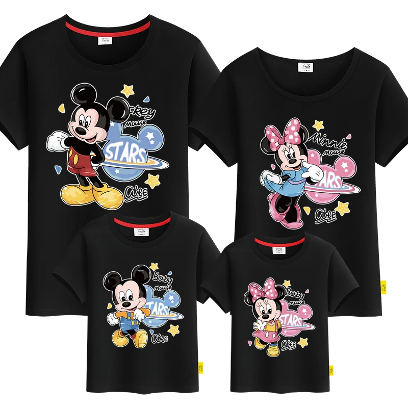 

Disney Mickey Minnie Father Mom and Son Family Matching Clothes Tshirts Papa Mama Baby Shirt Bodysuit Tops Parents Baby Costume