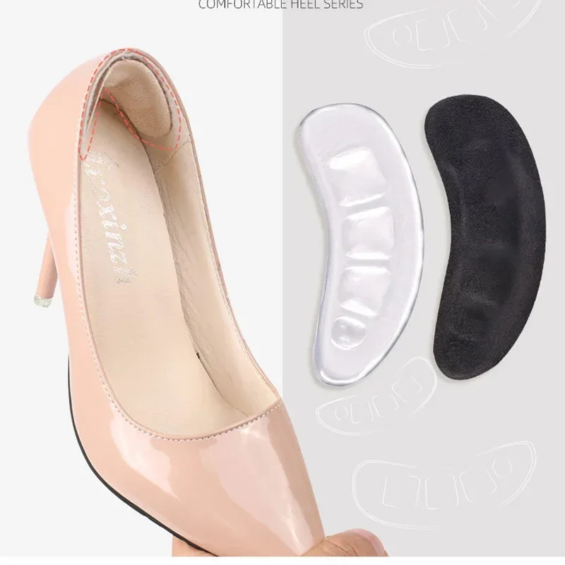 여성용 미끄럼 방지 삽입물 실리콘 패드, 하이힐 신발 안창, 발 뒤꿈치 보호대, 미끄럼 방지 보호대 발 관리