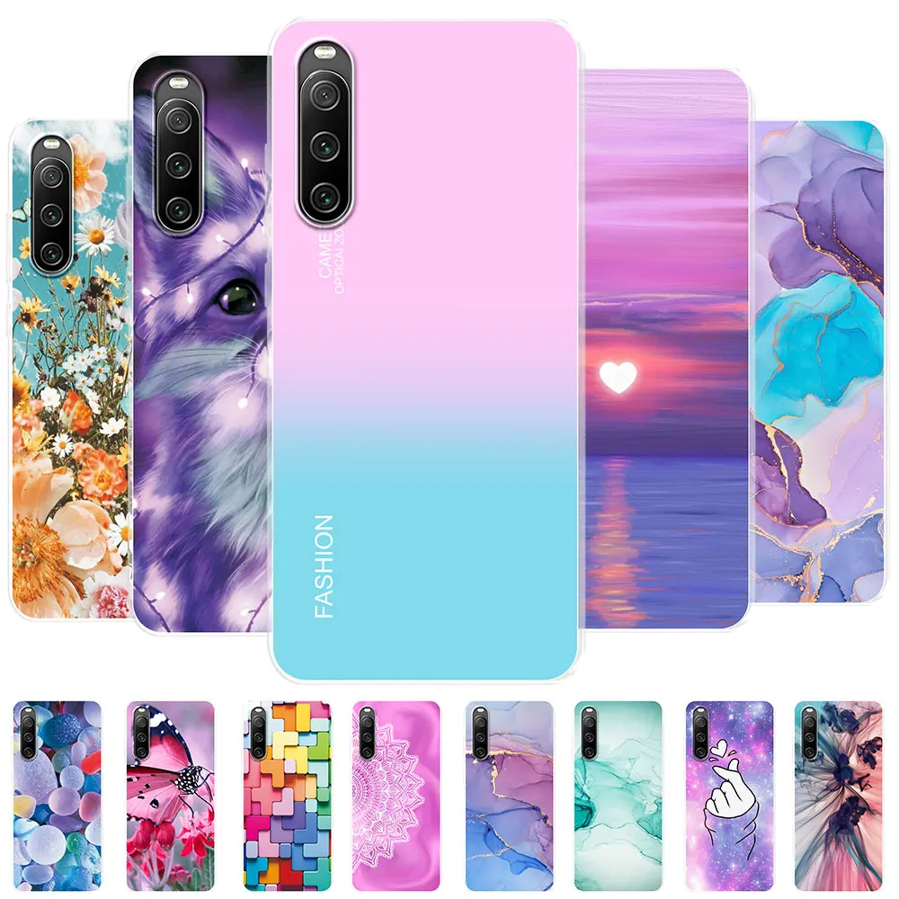 Per Sony Xperia 10 Iv Custodia In Marmo Morbido Silicone Tpu Custodia Trasparente Per Telefono Per Sony Xperia 10 Iv Funda Coque Custodia Xperia 10 Iv