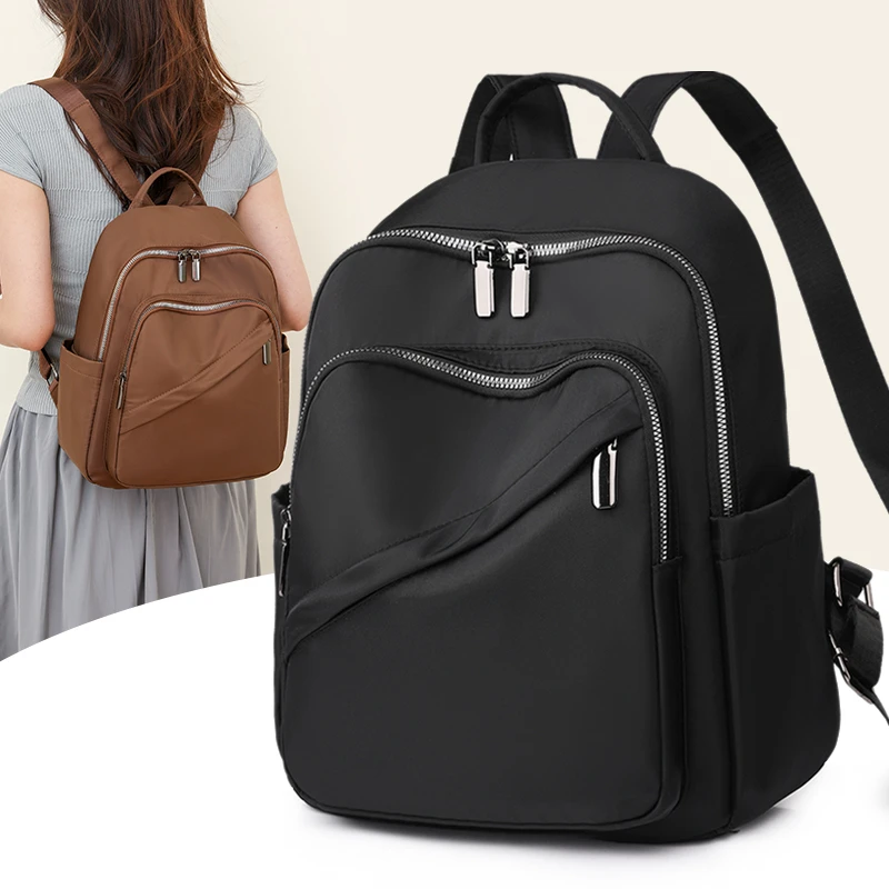 

2023 Newest Fashion Women Cute Backpacks Simple Girls Soft Surface Female Large Capacity School Bag Leisure With Big Pockets