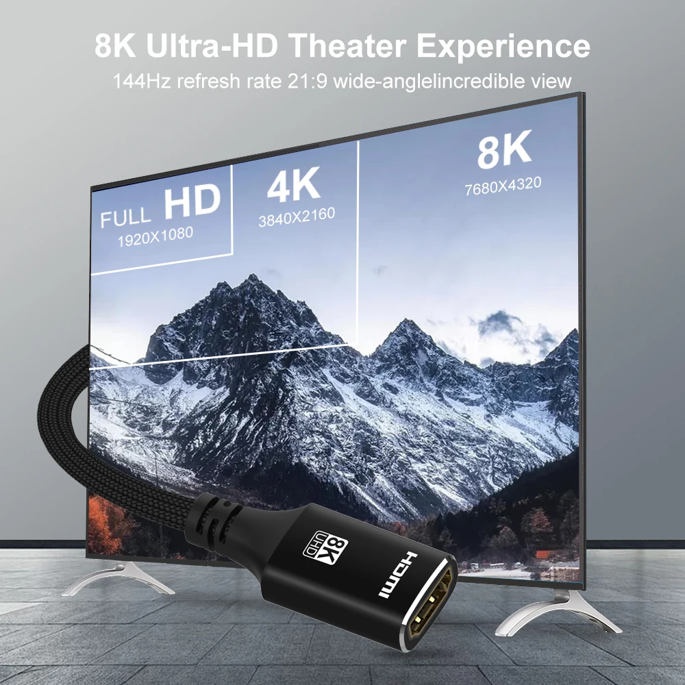 HDMI 2.1  ̺ 8K HDMI ȣȯ -  ̺, 8K 60Hz 4K12 0Hz/144Hz 48Gbps eARC PS5 HDTV 