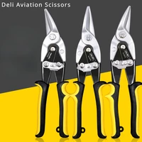 DELI  Aviation Scissor Tin Snips Metal Sheet Cutting Snip Cutter Multi-directional Scissors Industrial Professional Hand Tool 1