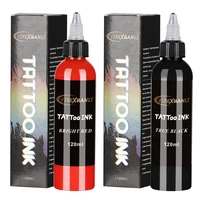 120ml red/black Tattoo Ink Pigment with box BodyArt Tattoo Kits Professional Beauty Paints Makeup Tattoo Supplies Semi-permanent 1