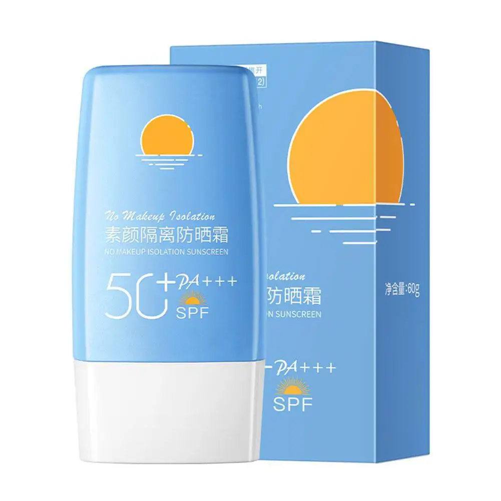 Sunscreen Isolation Whitening Facial Sunscreen Liquid Spf50 Makeup Moisturizing Anti-UV Fixed Body Sun Refreshing Cream Fac E5Q3