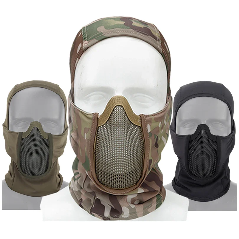 Tactical-Full-Face-Steel-Mesh-Mask-Hunting-Airsoft-Paintball-Mask ...