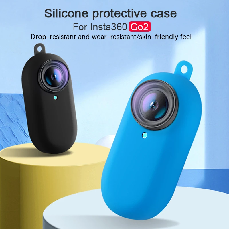 Silicone Protective Case with Lens Cover for Insta360 GO2 Stabilized Sports Action Camera Accessory Silicone Protective Case