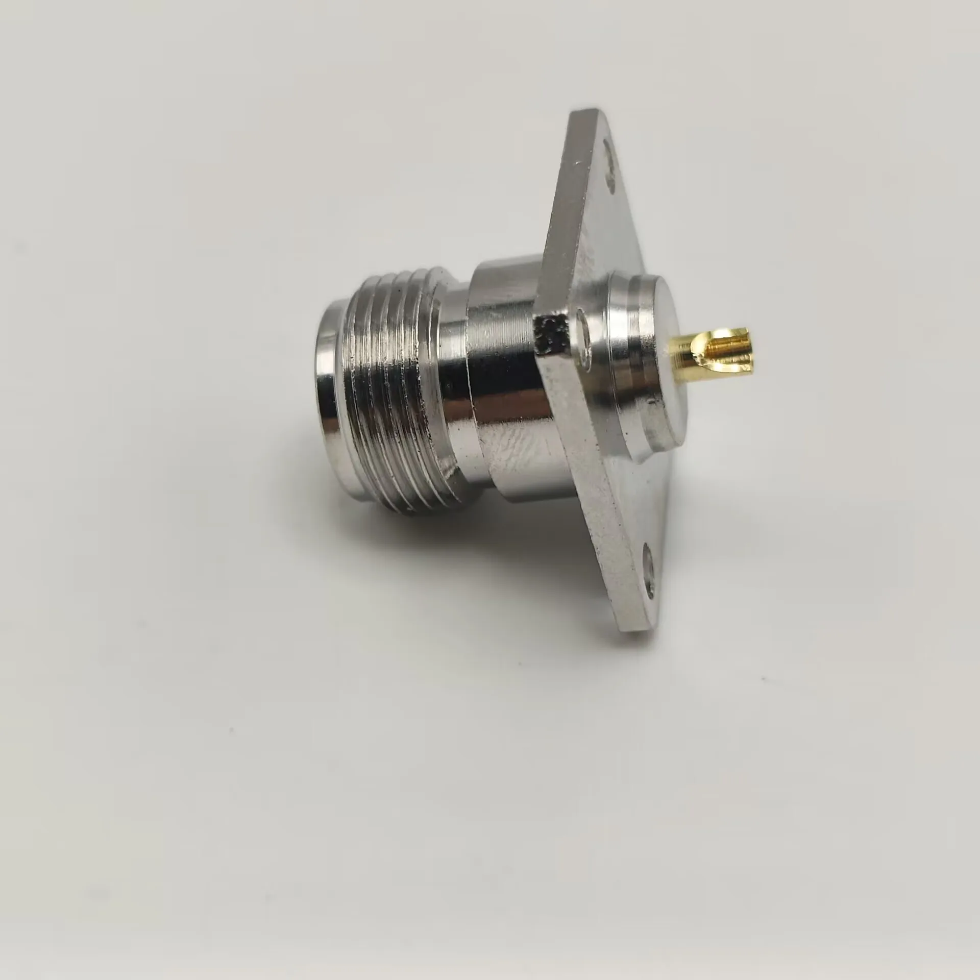 10PCS new Connector N female jack 4-hole 25.4mm flange solder panel mount straight RF Coaxial Adapter rf coaxial connector
