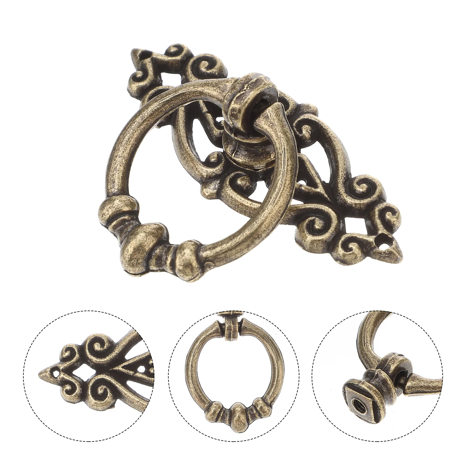 

10pcs Vintage Brass Handles Cabinet Wardrobe Drawer Ring Handle Home Decoration ( Brass )