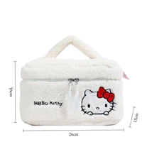 Sanrio Plush Makeup Bag Hello Kitty Cosmetic Bag Clear Pen Case Waterproof Embroidery Travel Toiletry Case Portable Makeup Pouch 5