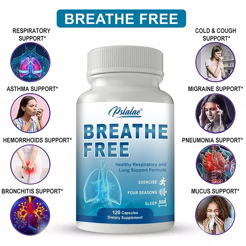 Breathe Free Support-Powerful Lung Support, Clearing and Breathing, Mucus Relief