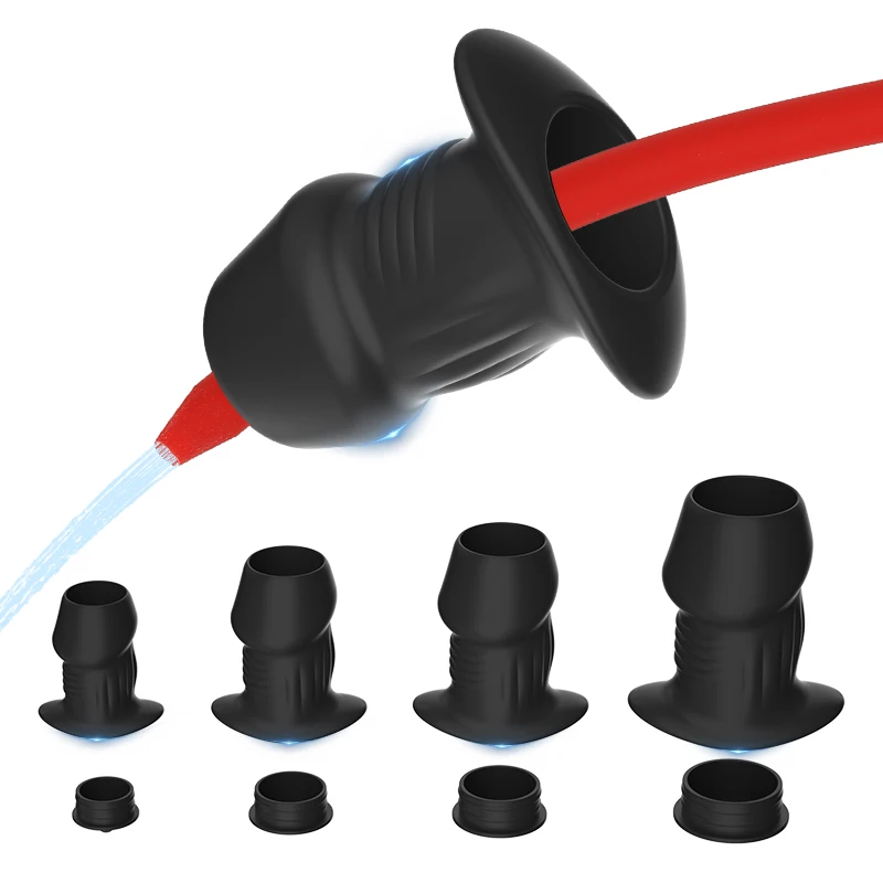 Anal plug dilator Vaginal expander Anal Dilator Silicone Hollow Butt Plug with Stopper Anus Vagina Stimulation Prostate Massage Adult Sex Toys for Women Men Gay