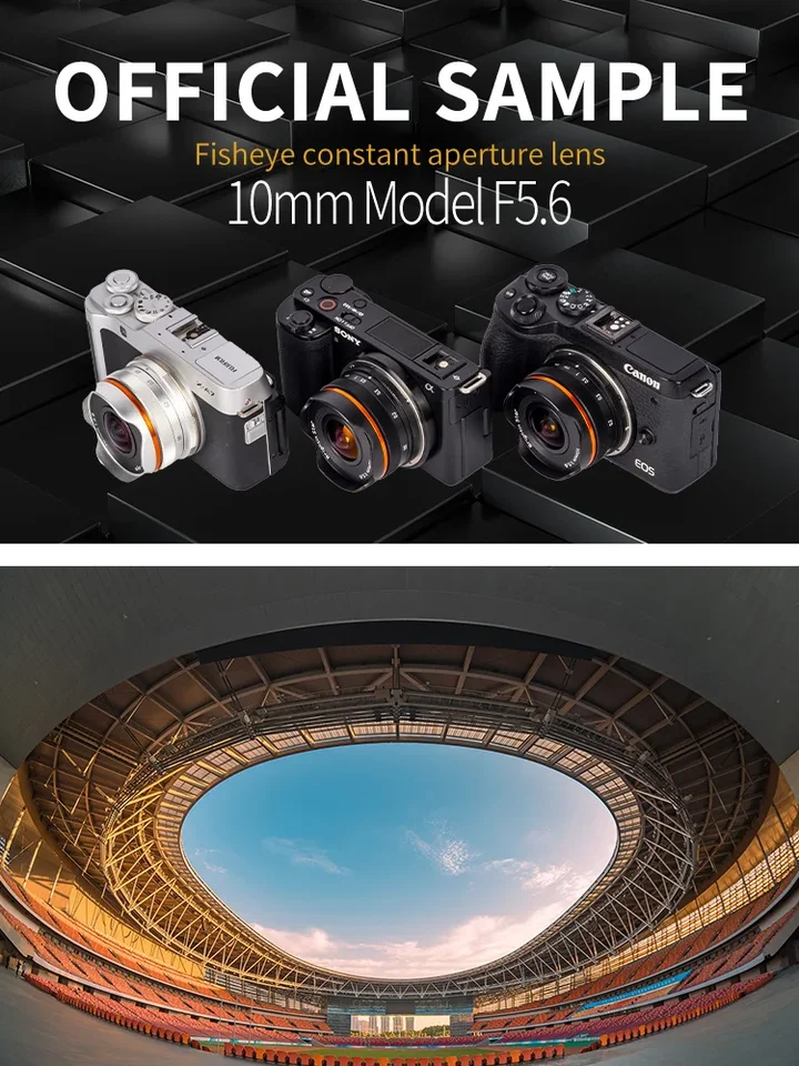 ELEFOTO デジタルレンズ10mm f5.6SONY APS-C 10mm F5.6 Fisheye Lens Wide-Angle Lens Pancake Lens Manual