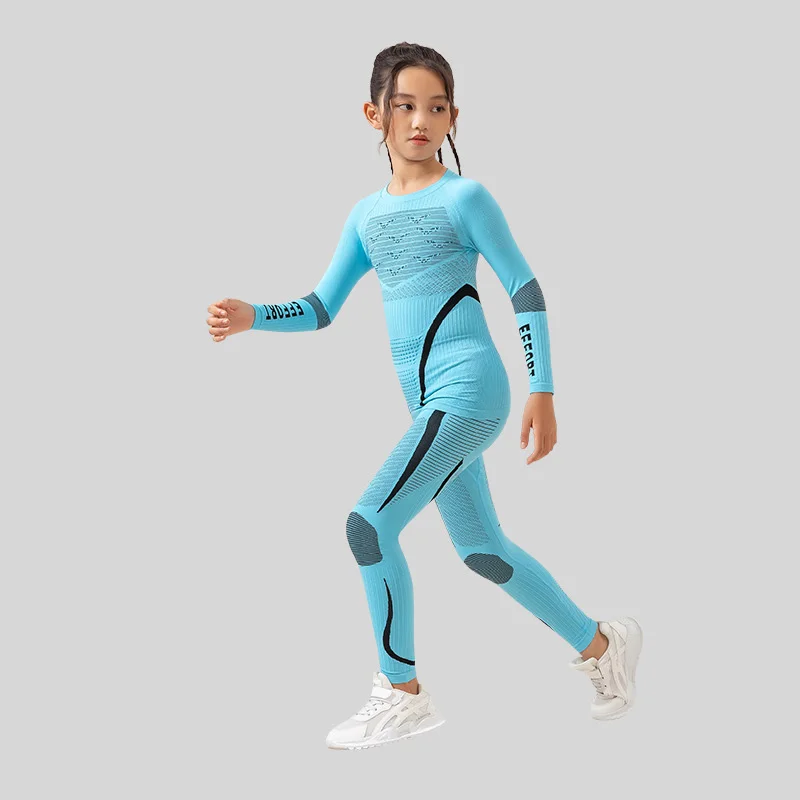 Children Kids Boy Girl Conmproression Skiing Underwear Set Football Basketball Ski Snowboarding Sport Running Exercise Suit B82